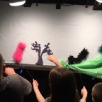 Backstage view of workshop caterpillars